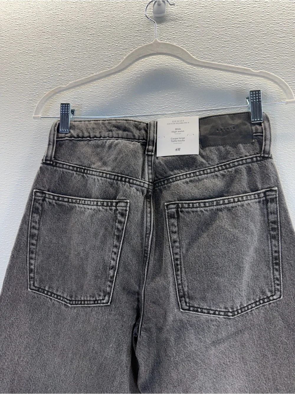 H&M Wide Leg High Waist Jeans‎ US 4 Gray Wash Full Length NWT